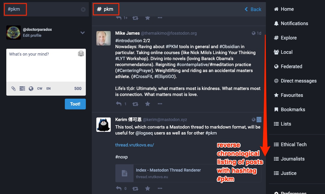 How to search for hashtags on Mastodon